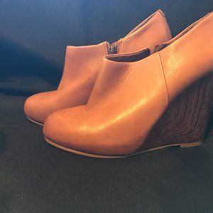 Hive and Honey Leather Wedge Booties